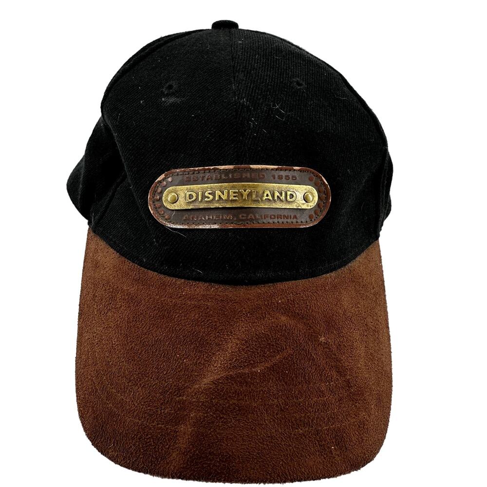 Disneyland Resort Anaheim Baseball Cap Embossed Wool Black Brown One Size
